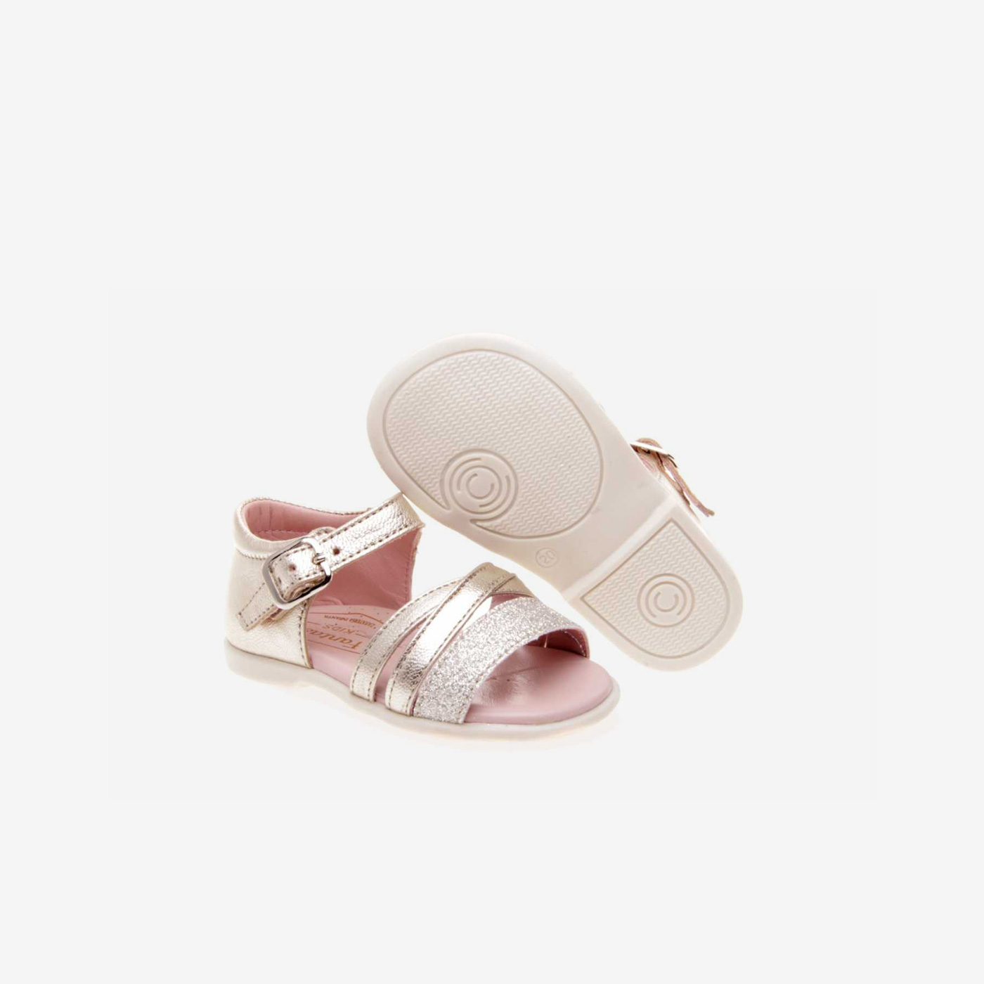 SANDALIA NIÑA METALIZADA PRIMEROS PASOS CON HEBILLA