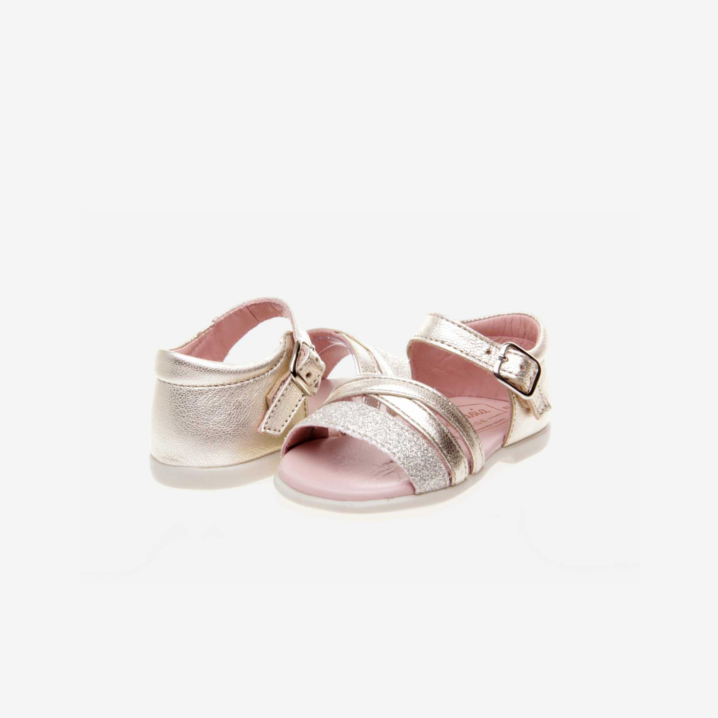 SANDALIA NIÑA METALIZADA PRIMEROS PASOS CON HEBILLA