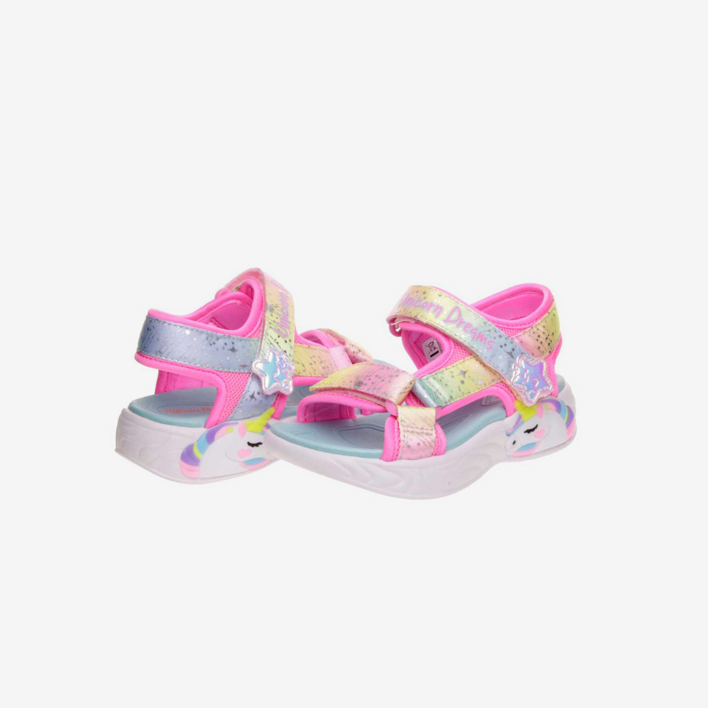Sandalia de niña con luces de unicornio de Skechers.