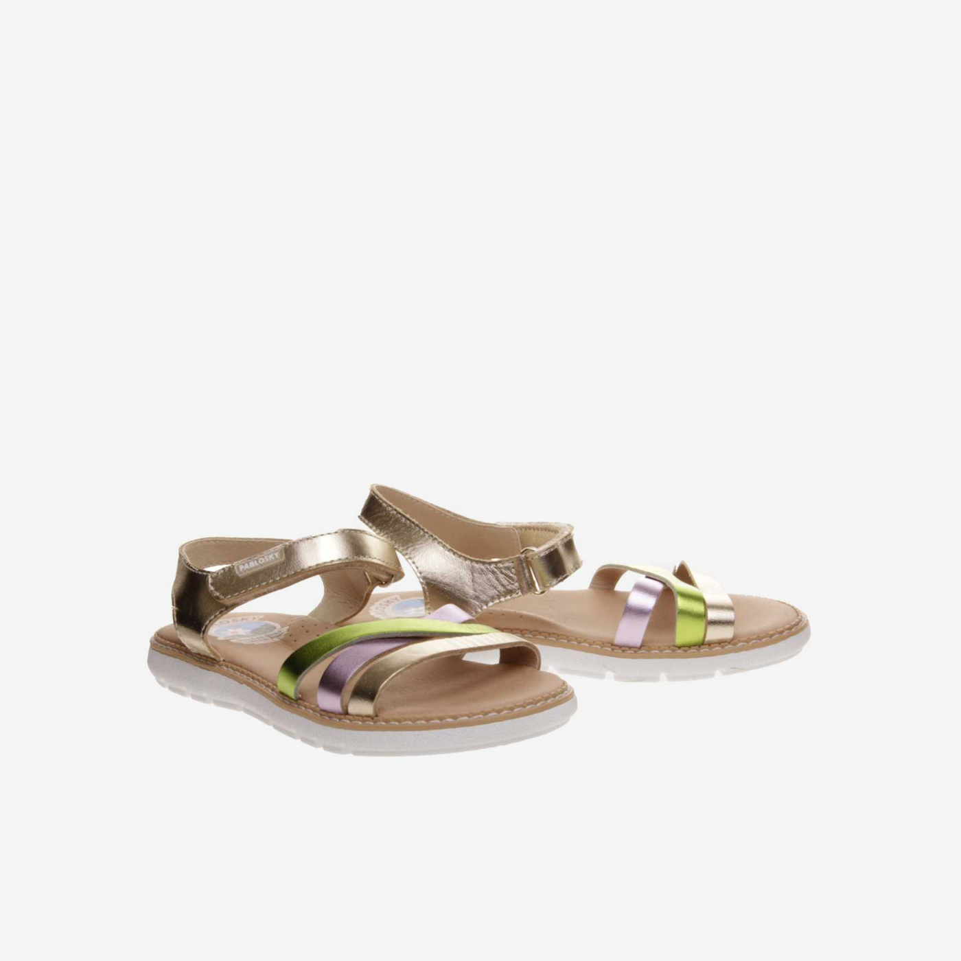SANDALIA NIÑA METALIZADA PABLOSKY CON VELCRO