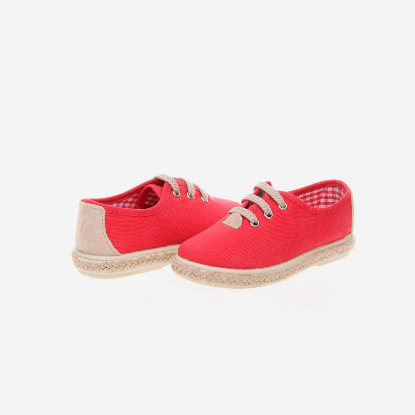 Lona de cordones unisex en color rojo.