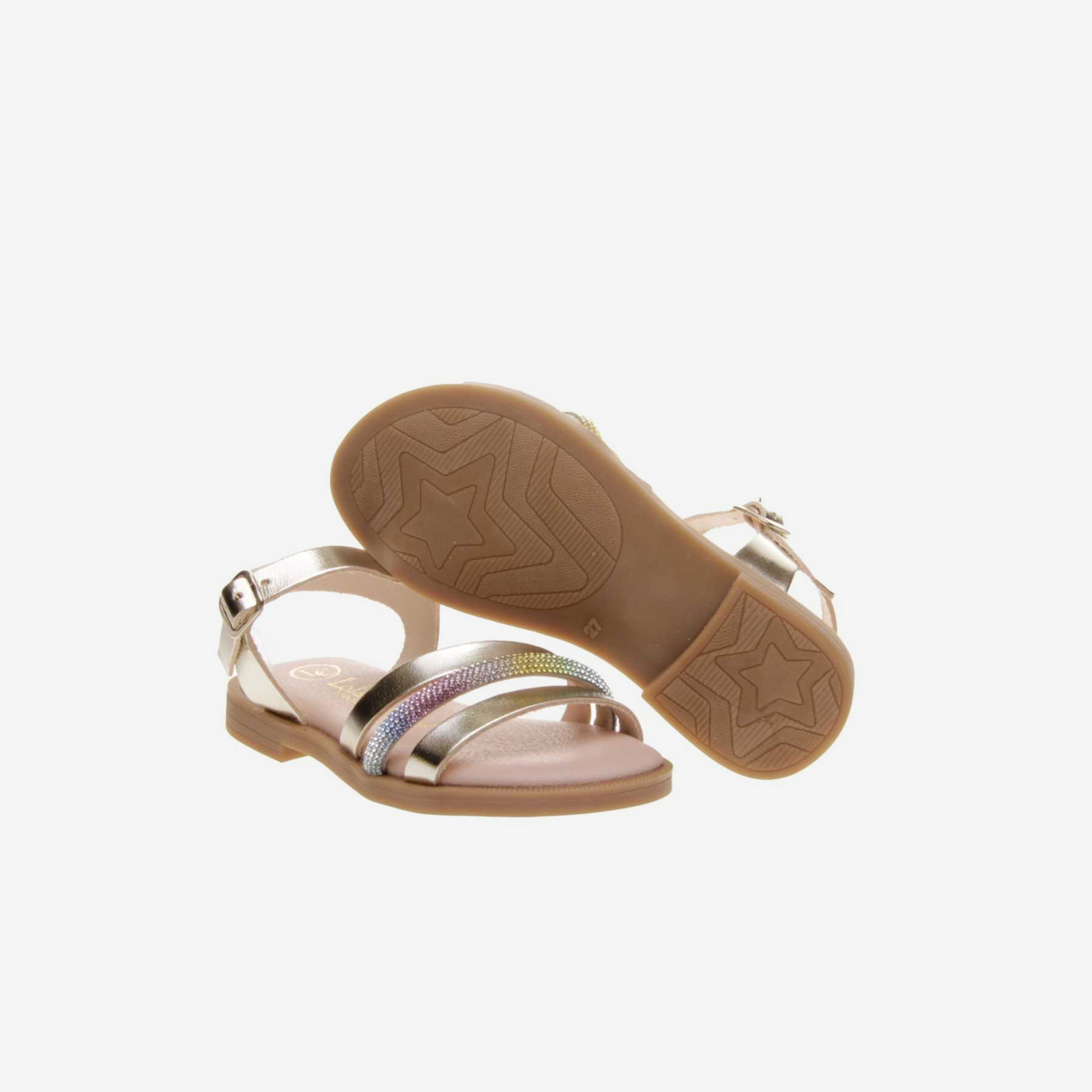 SANDALIA NIÑA METALIZADA LOLA CANALES CON HEBILLA