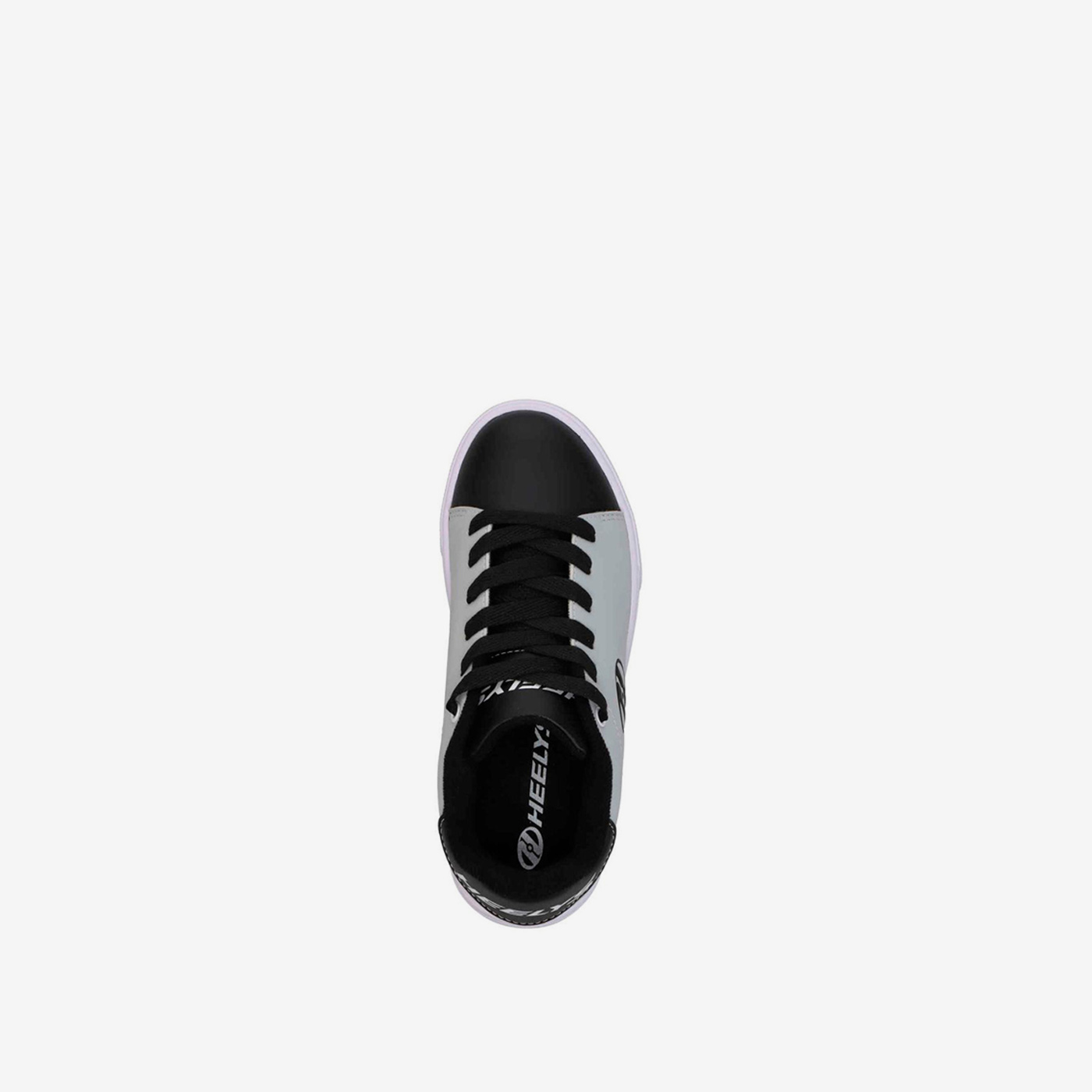Heelys gris y negro con rueda. Discreta, firme y libre