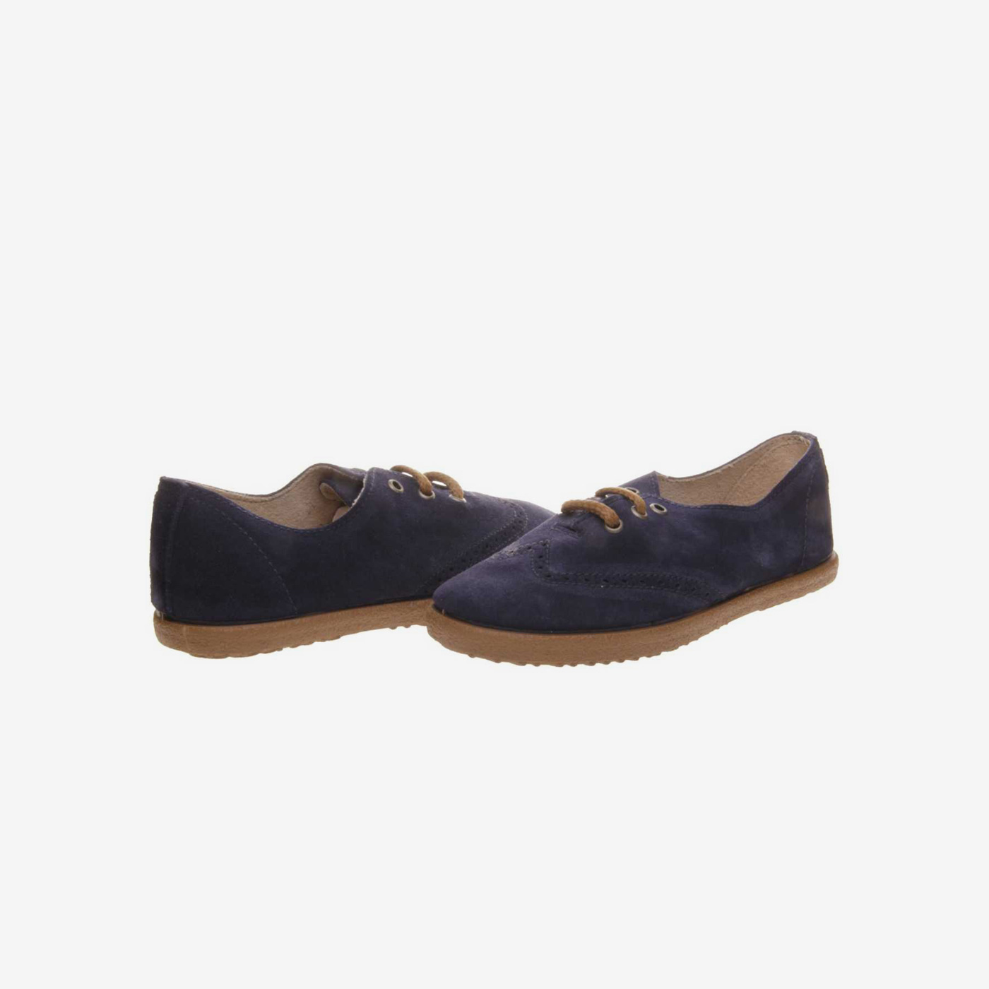 Zapato de niño en serraje azul con cordones de Batila
