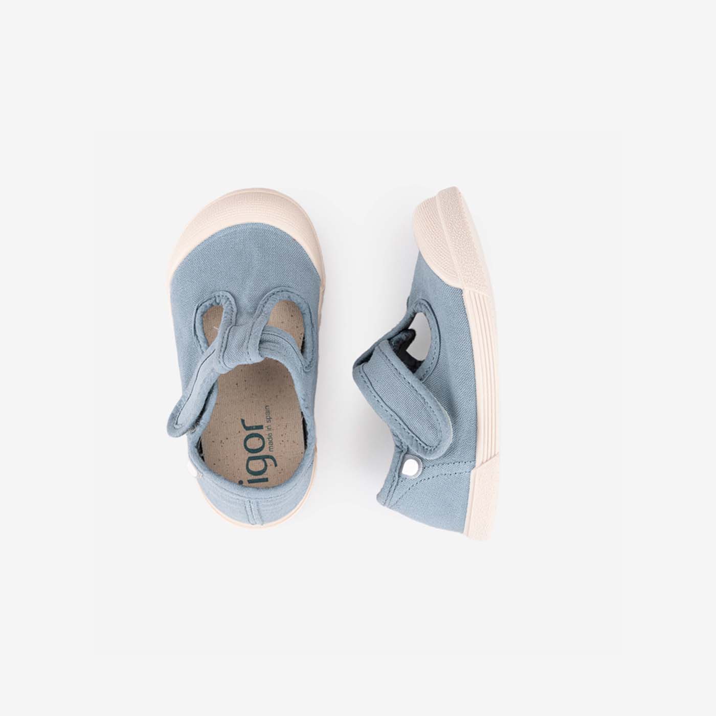 Lona Barefoot con velcro en celeste para Niños – Marca Igor