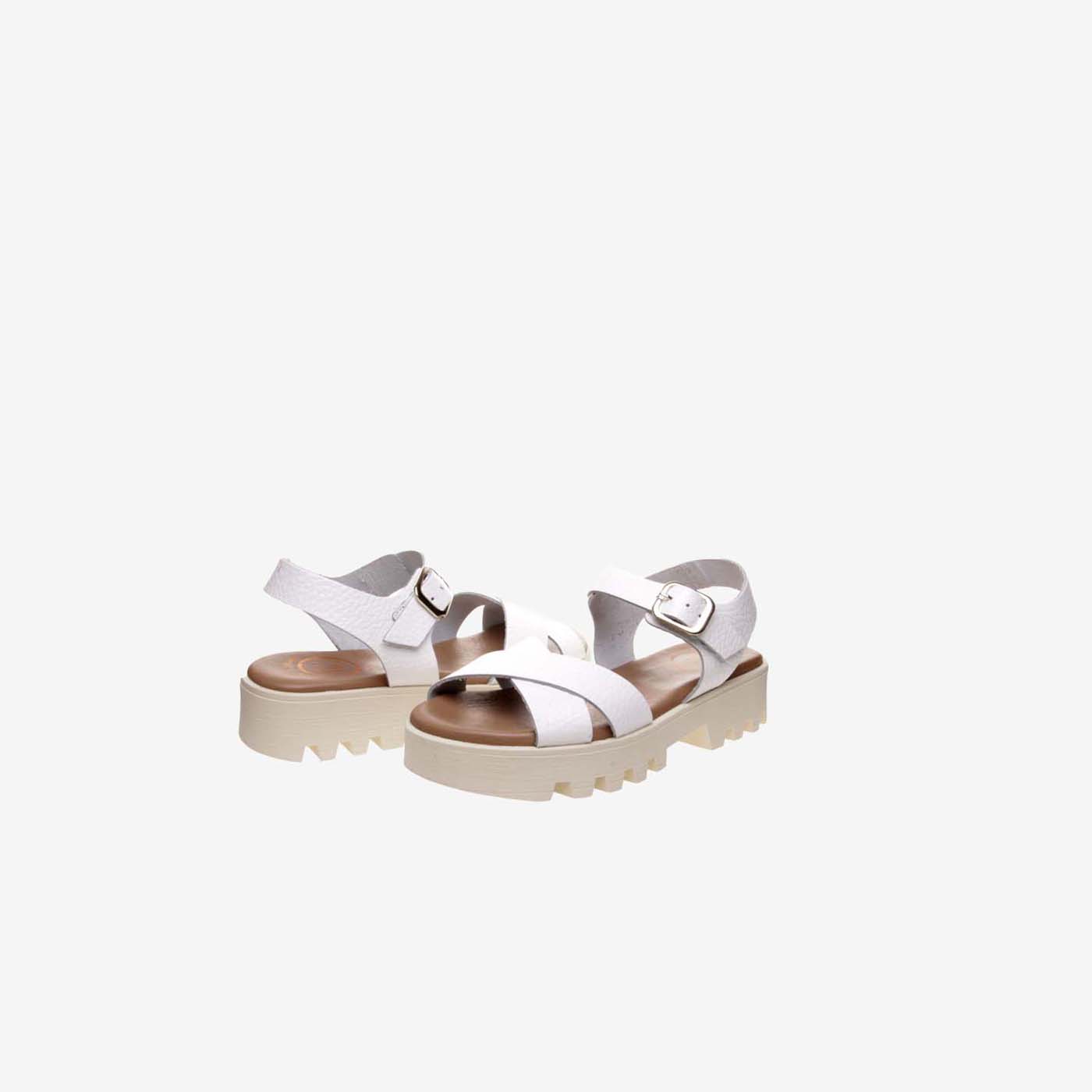 Sandalia de niña Lola Canales en piel blanca