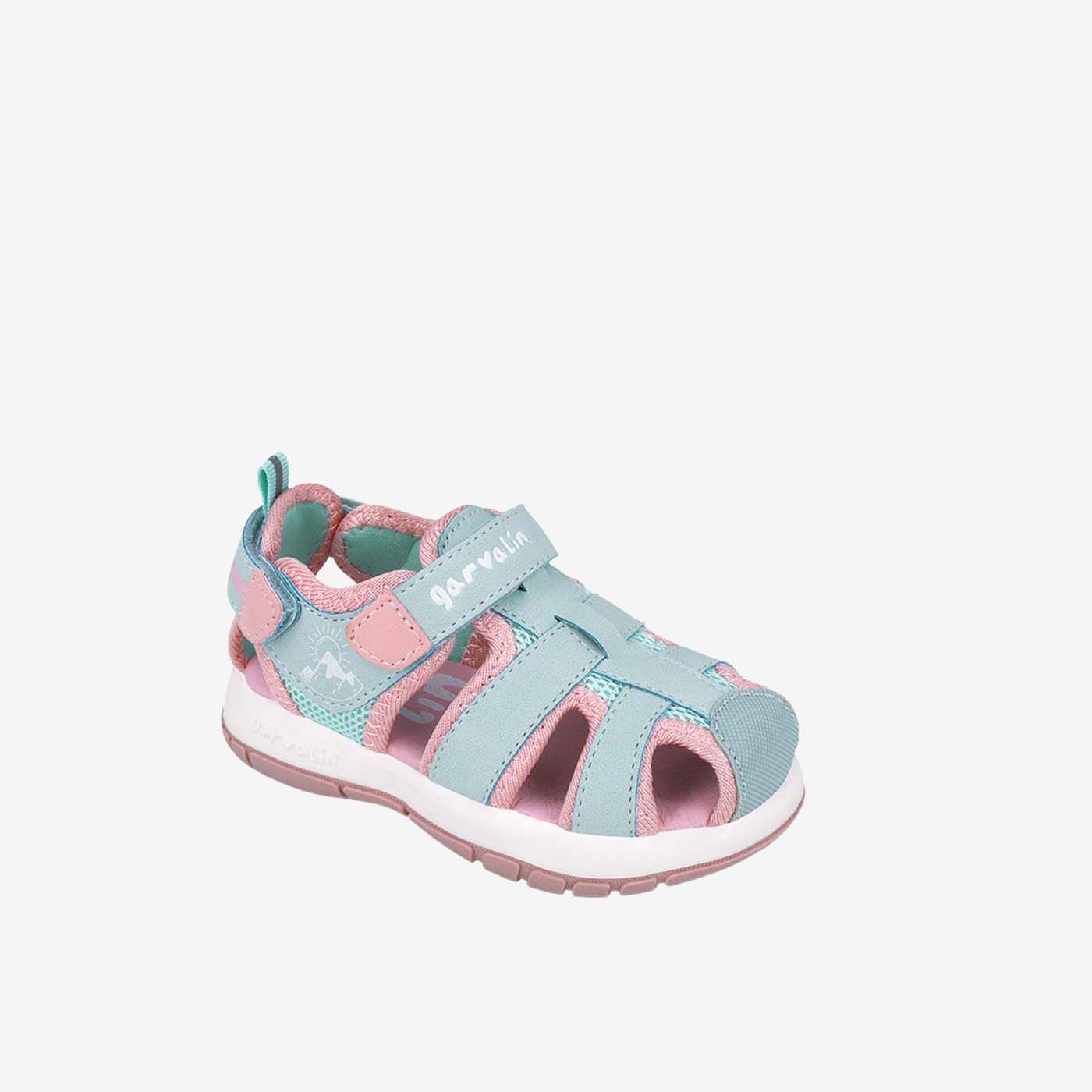 Sandalia niña Garvalin ideal para campamento con velcro y puntera reforzada.