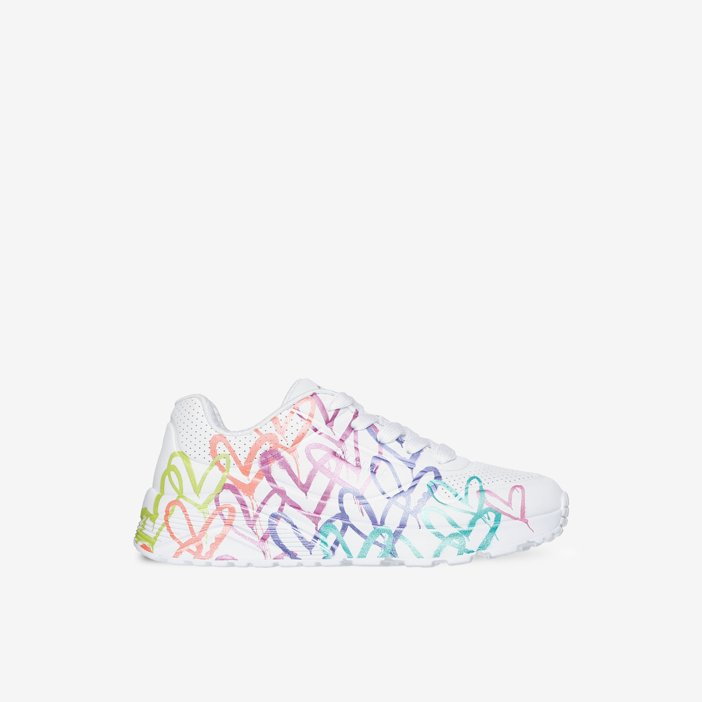Deportivas cordon de Skechers con corazones multicolor