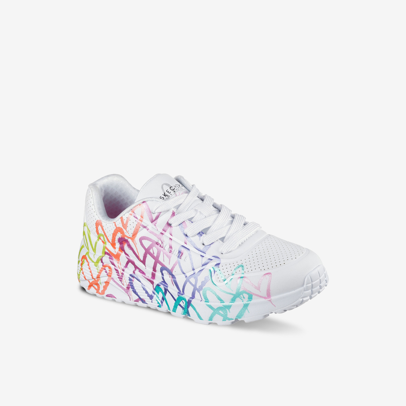 Deportivas cordon de Skechers con corazones multicolor