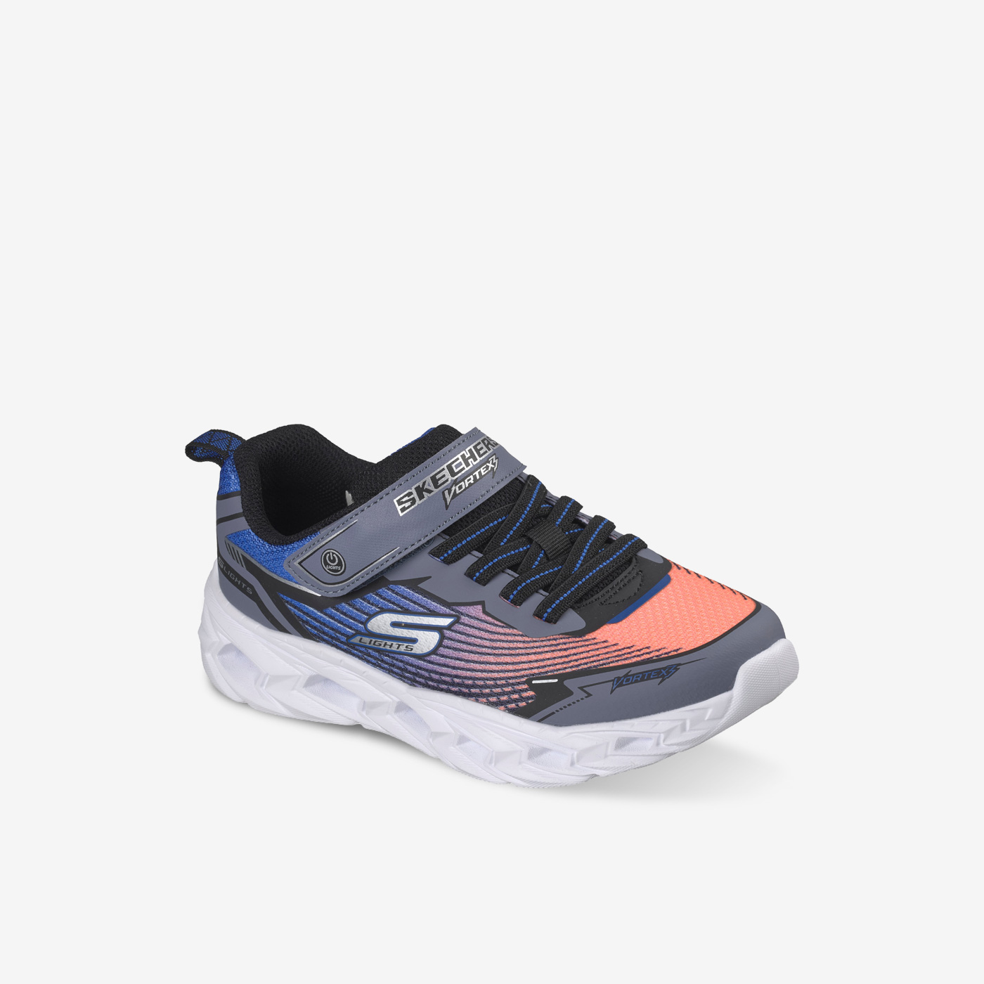 Zapatillas Skechers con luces en Azul con gris para niños con Velcro para el Cole