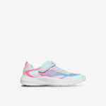 Skechers niña – Zapatillas deportiva en color turquesa con tonos rosas con cierre de velcro.