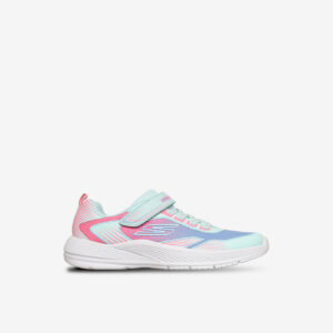 Skechers niña – Zapatillas deportiva en color turquesa con tonos rosas con cierre de velcro.