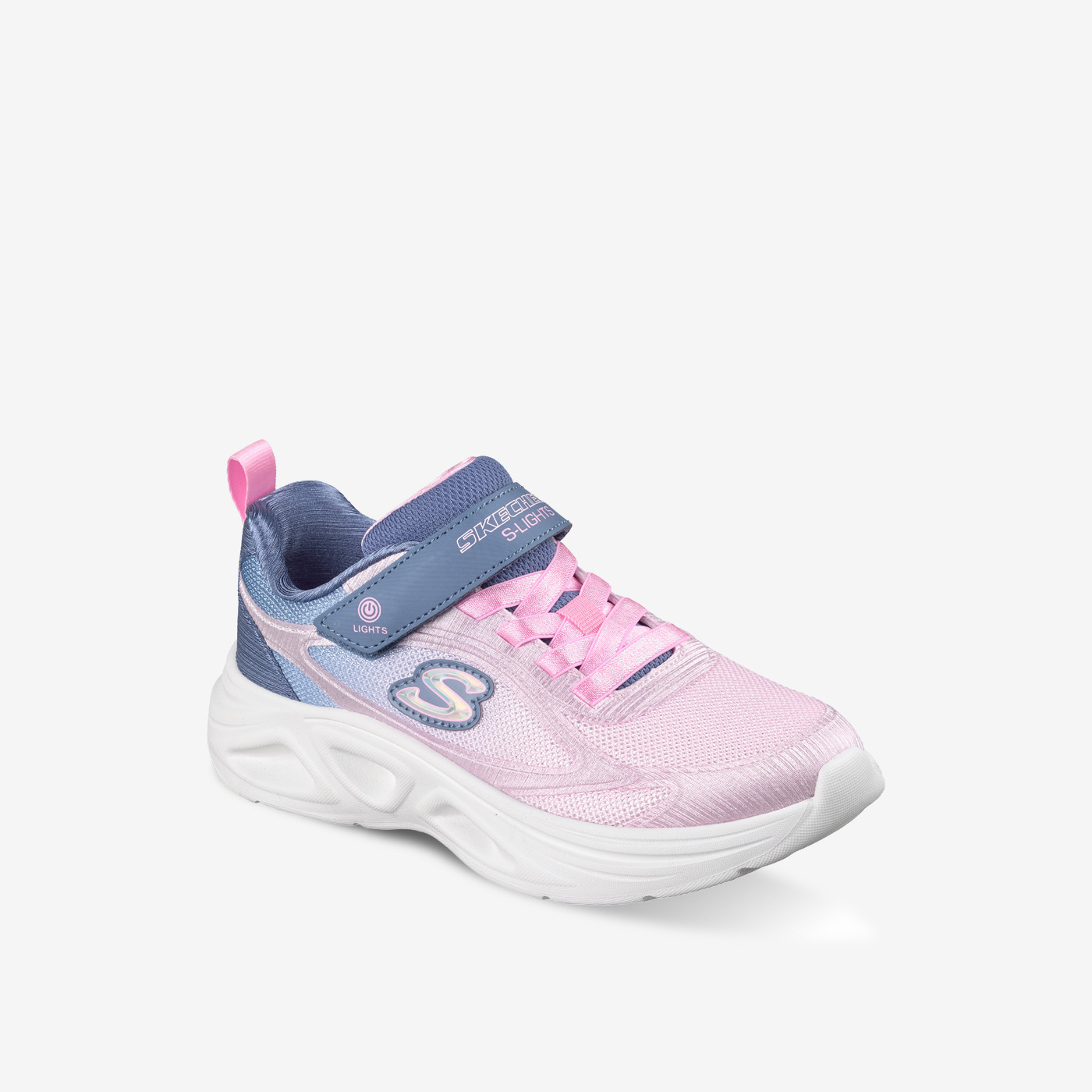 Skechers deportiva de niña con luces y velcro en color Rosa