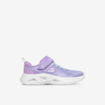 Skechers – Deportivas de niña con luces y cierre de velcro en color morado