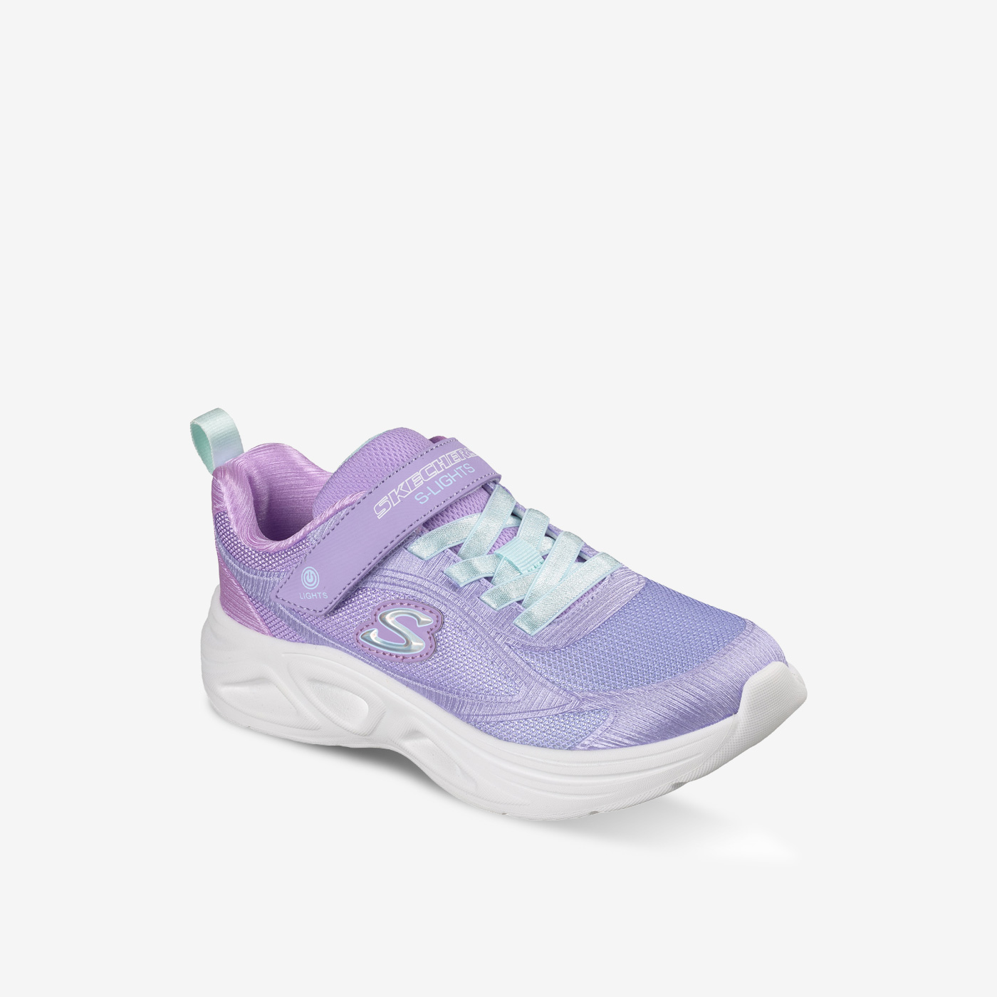 Skechers - Deportivas de niña con luces y cierre de velcro en color morado