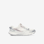 Deportivos de niña Skechers con velcro en color blanco con plata.