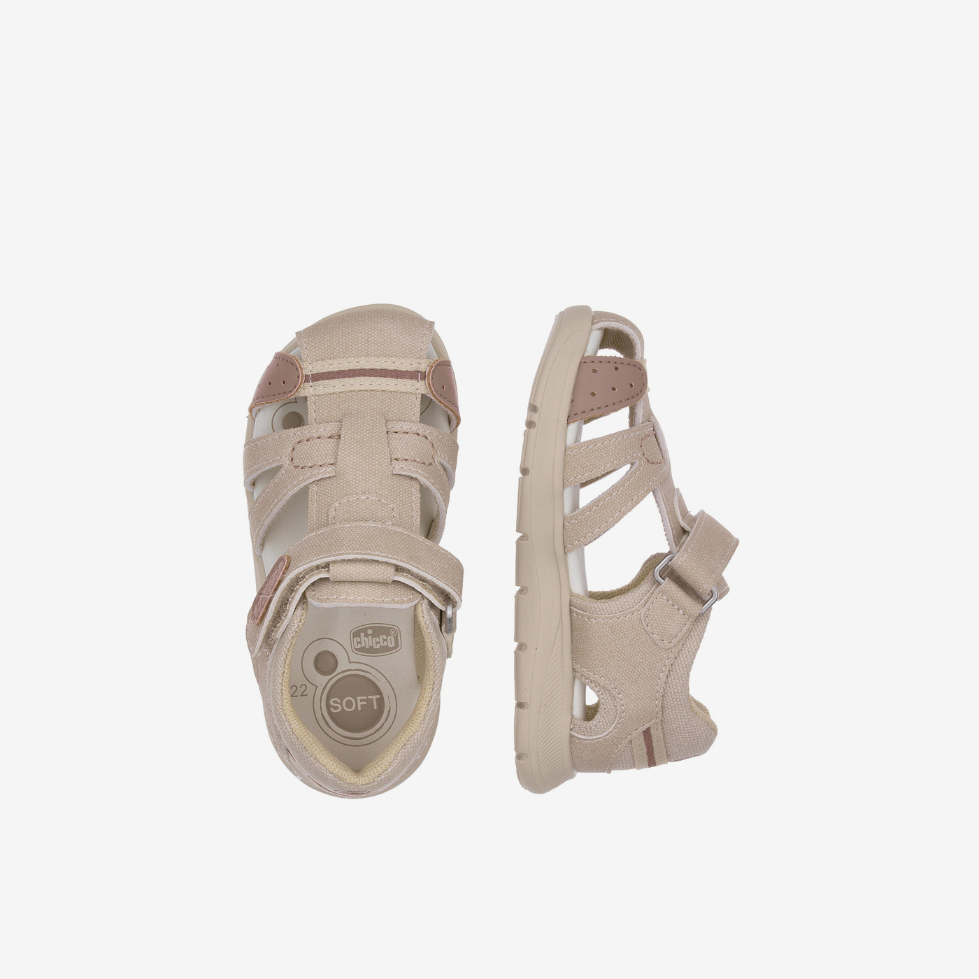 Sandalias de niño en beige de la marca Chicco con Cierre de Velcro