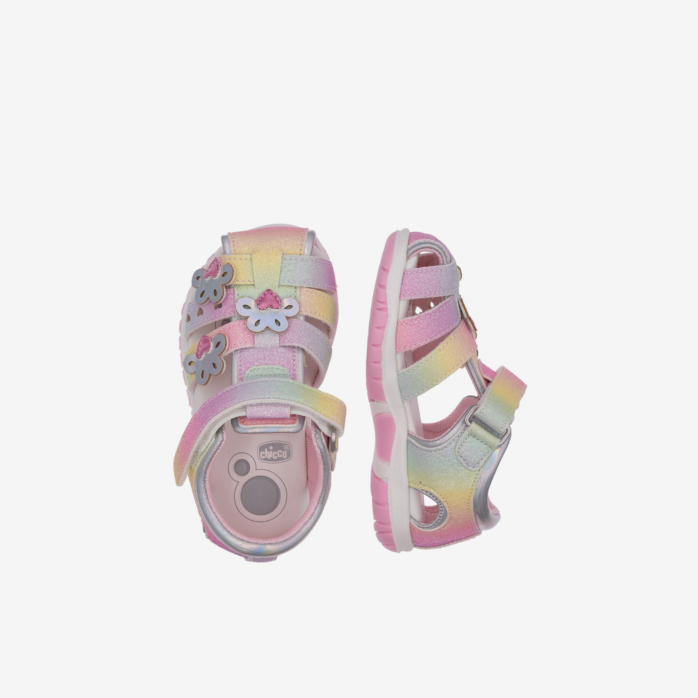 Sandalia multicolor con puntera cerrada para niñas de la marca Chicco