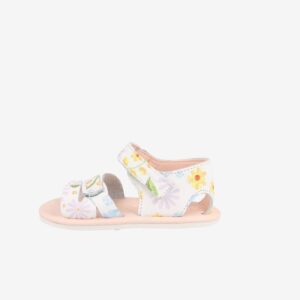 Sandalia blaca con toque de flores en muticolor de Blanditos para niña | Libertad para explorar con dulzura