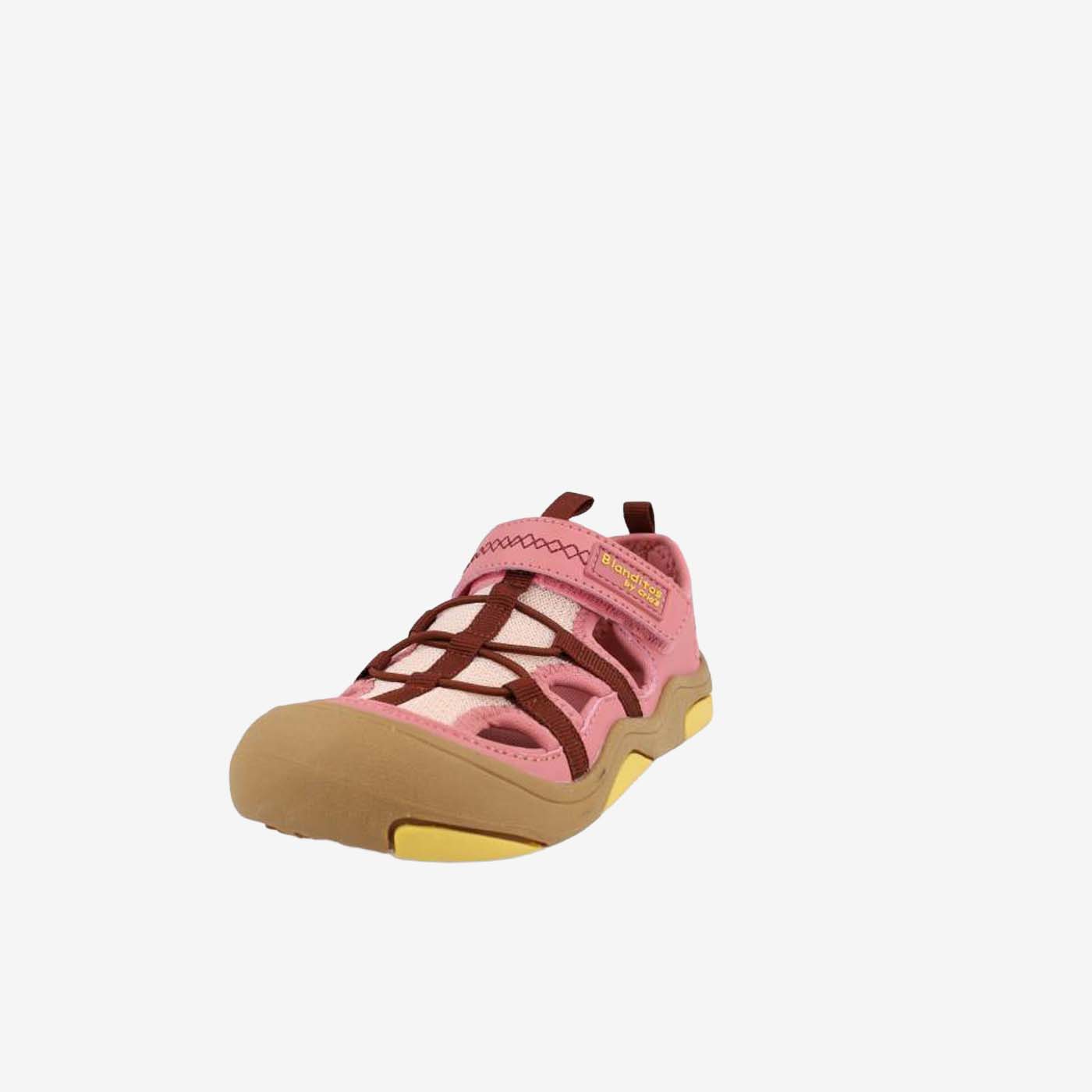 Sandalia respetuosa de niña en color rosa de Blanditos | Puntera cerrada y reforzada