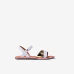Sandalia con velcro en blanco y dorada de la marca Gioseppo