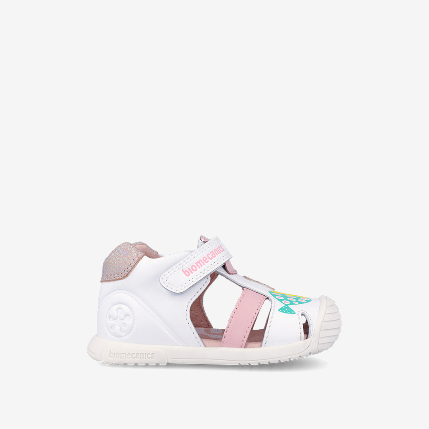 Sandalias Biomecanics para Primeros Pasos en color blanco con velcro