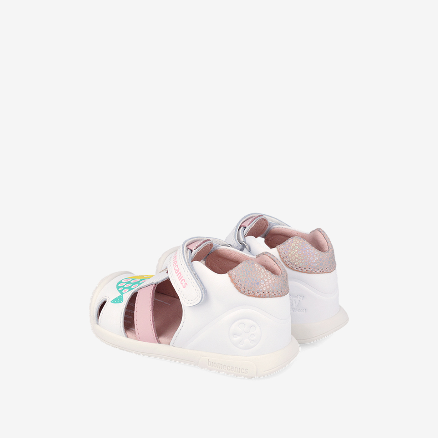 Sandalias Biomecanics para Primeros Pasos en color blanco con velcro