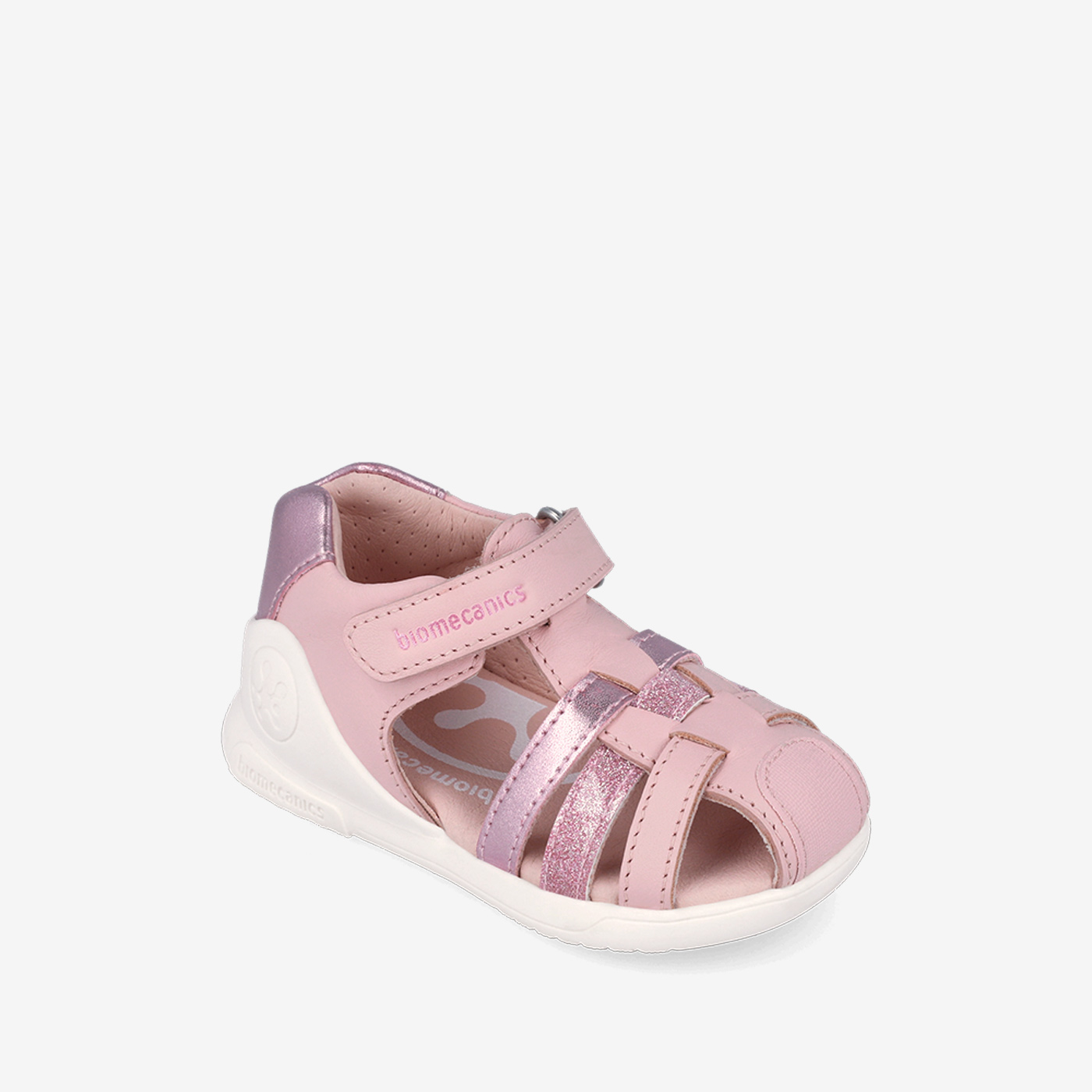 Sandalias Biomecanics Rosa con Velcro para Niñas