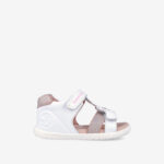Sandalias Blancas con toques rosa con Velcro Biomecanics
