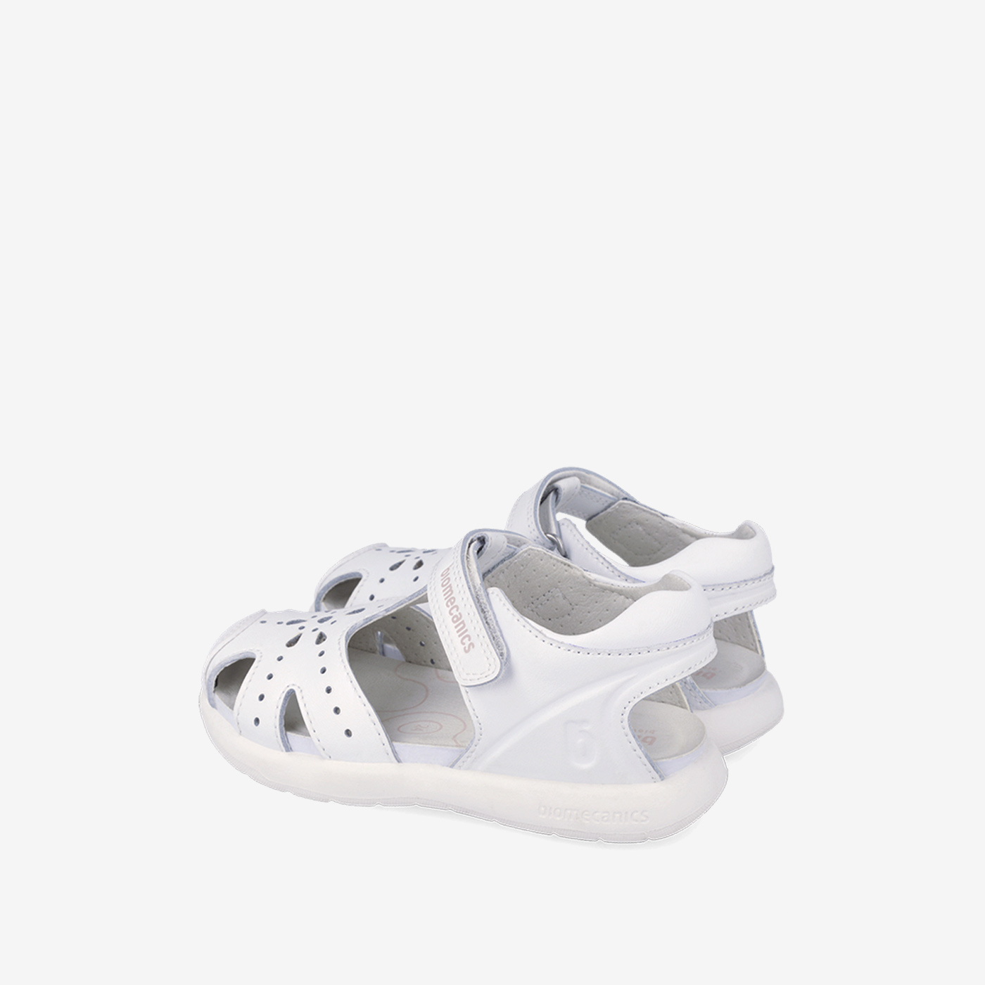 Sandalia de niña con puntera reforzada de Biomecanics en blanco
