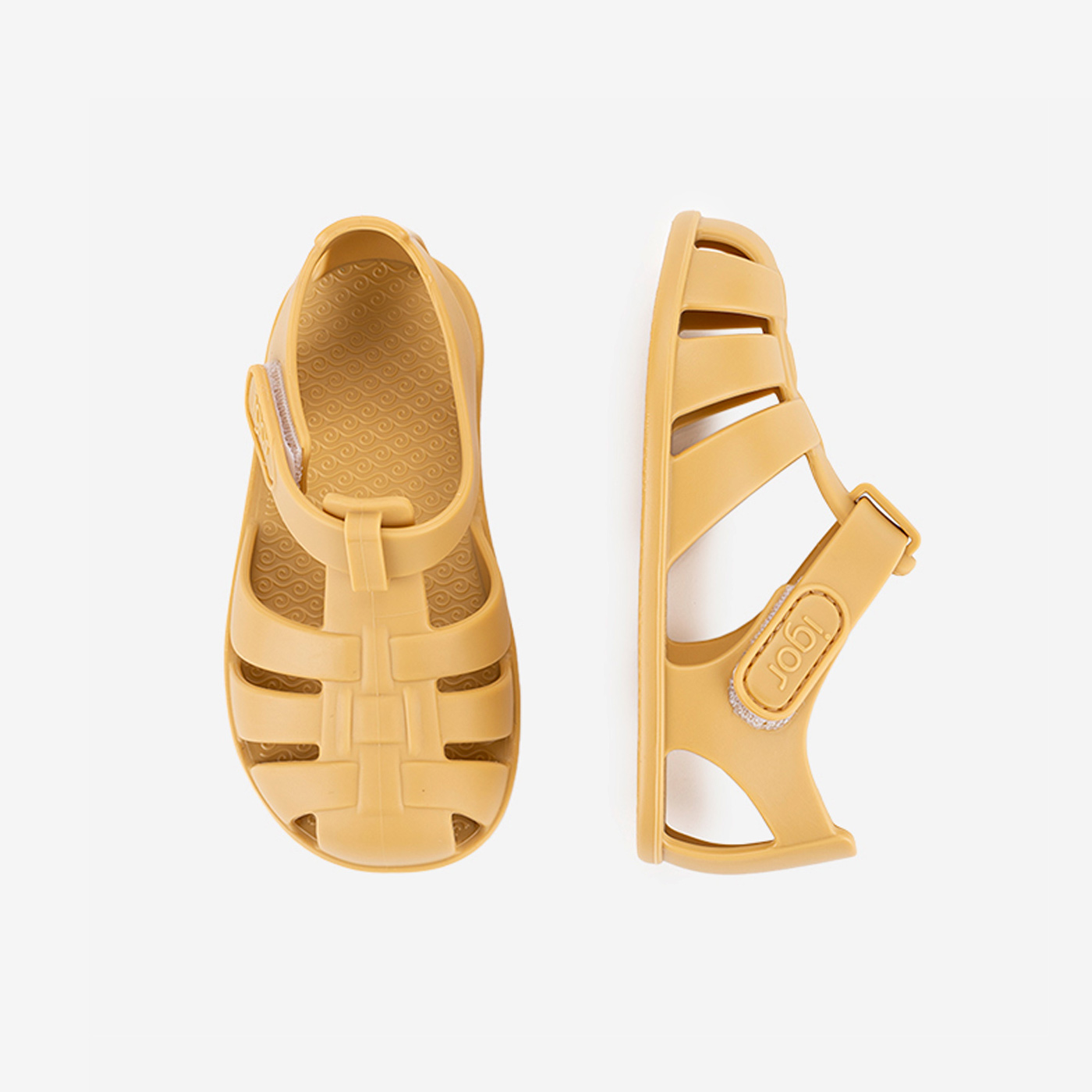 Sandalia cancrejera Respetuosa en color amarillo de Igor