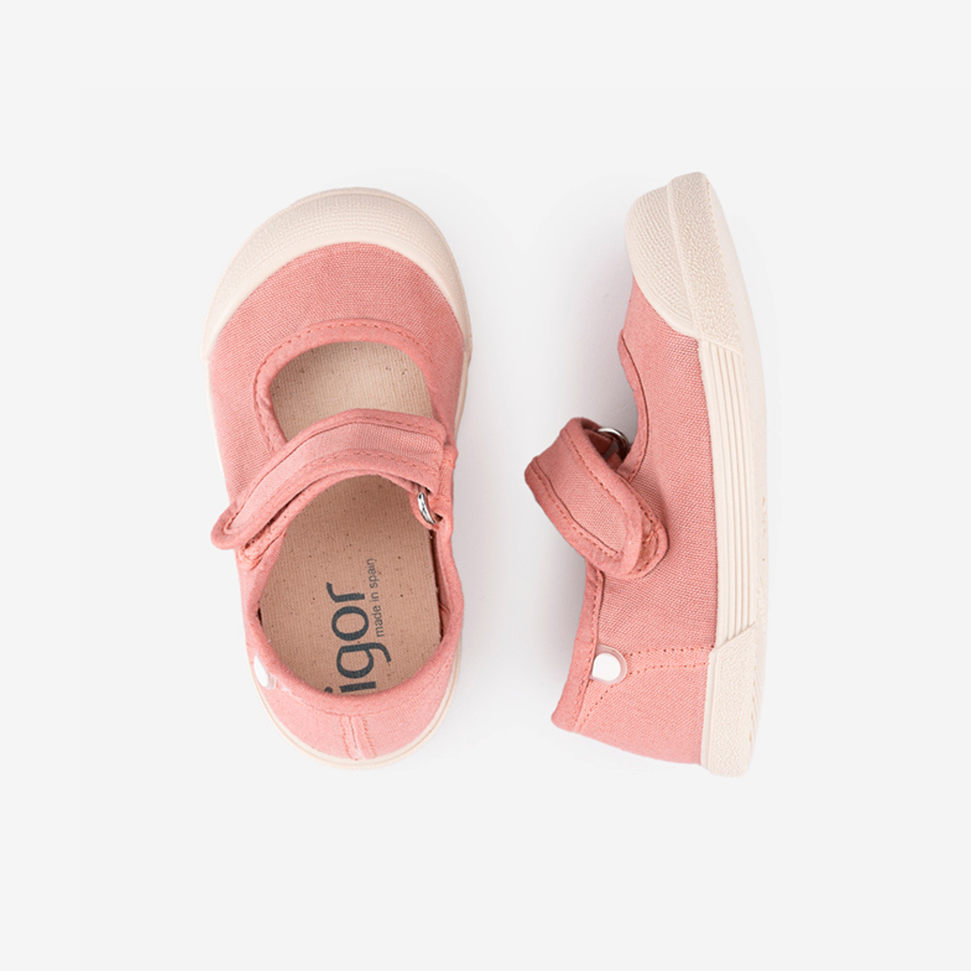Merceditas Barefoot de Lona Respetuosa para Niñas – Marca Igor en color Rosa