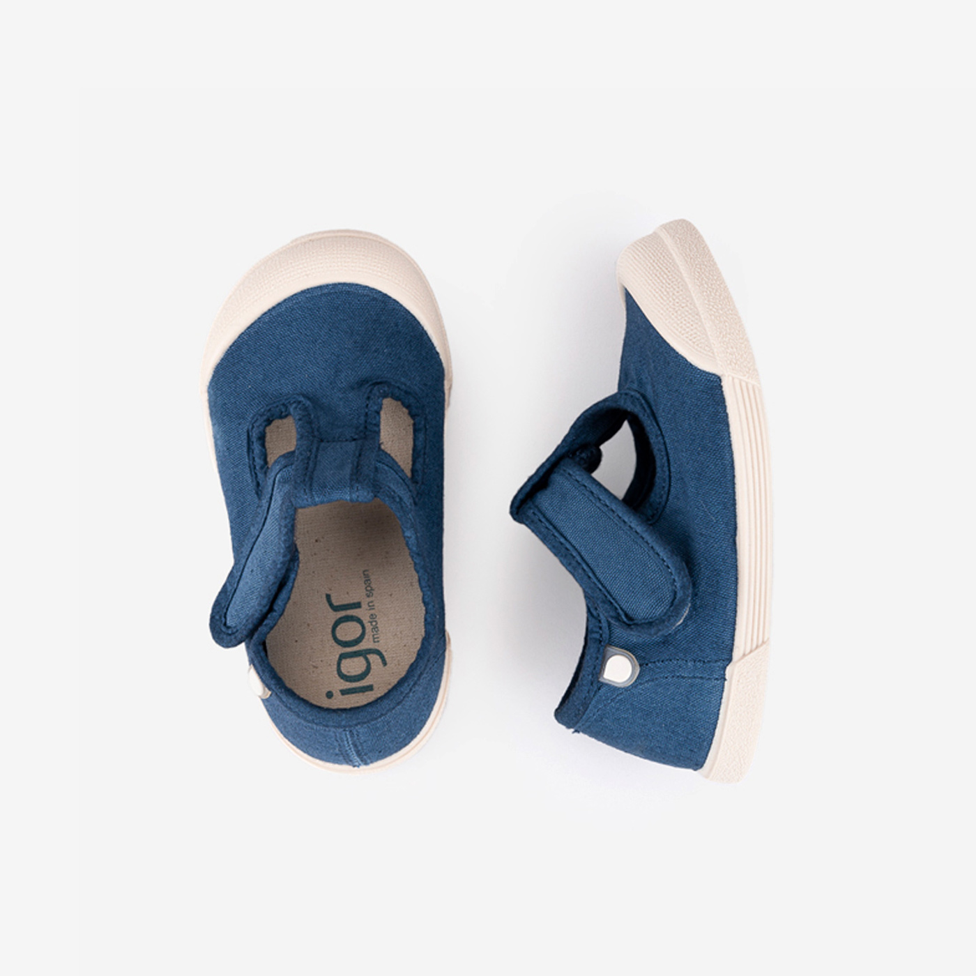 Lona Barefoot en azul con velcro para Niños – Marca Igor
