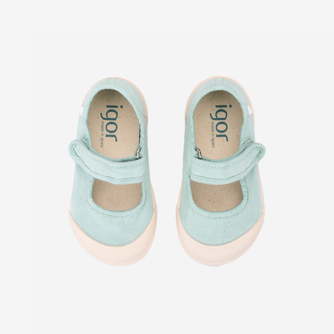 Merceditas Barefoot de Lona Respetuosa para Niñas en color verde – Marca Igor