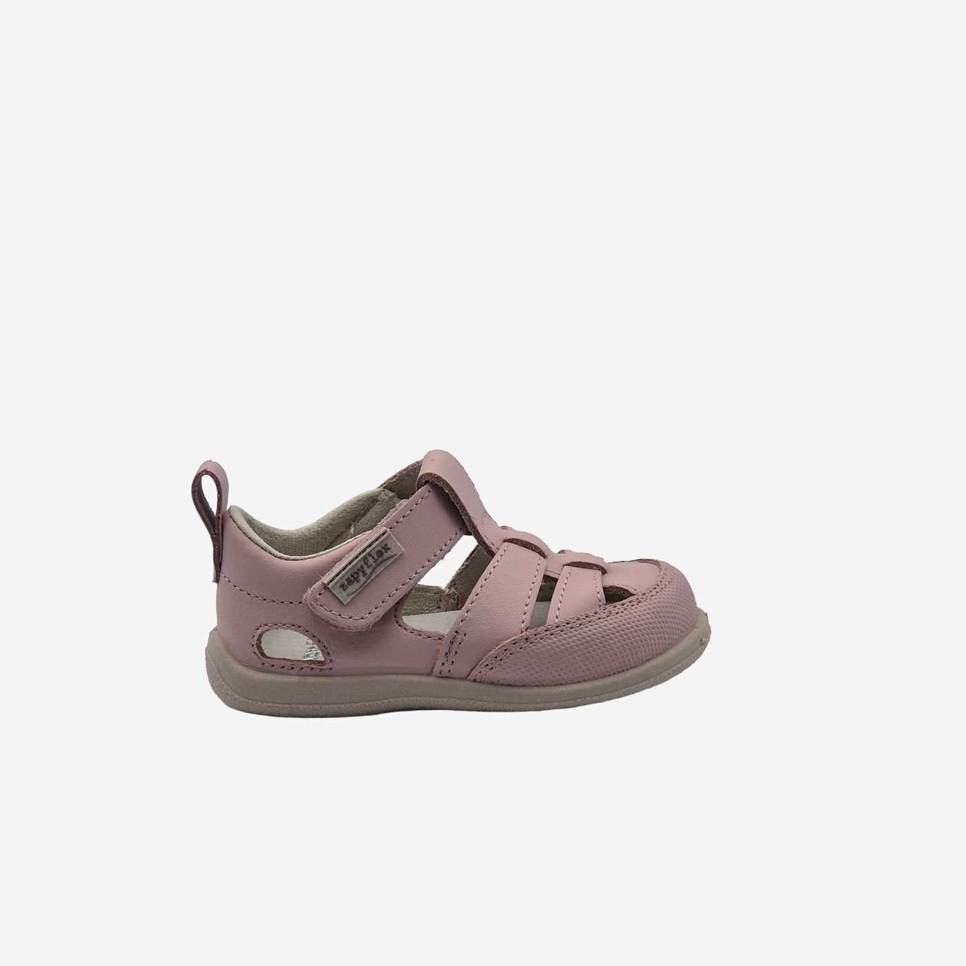 Sandalia respetuosa de Zapyflex en color rosa.