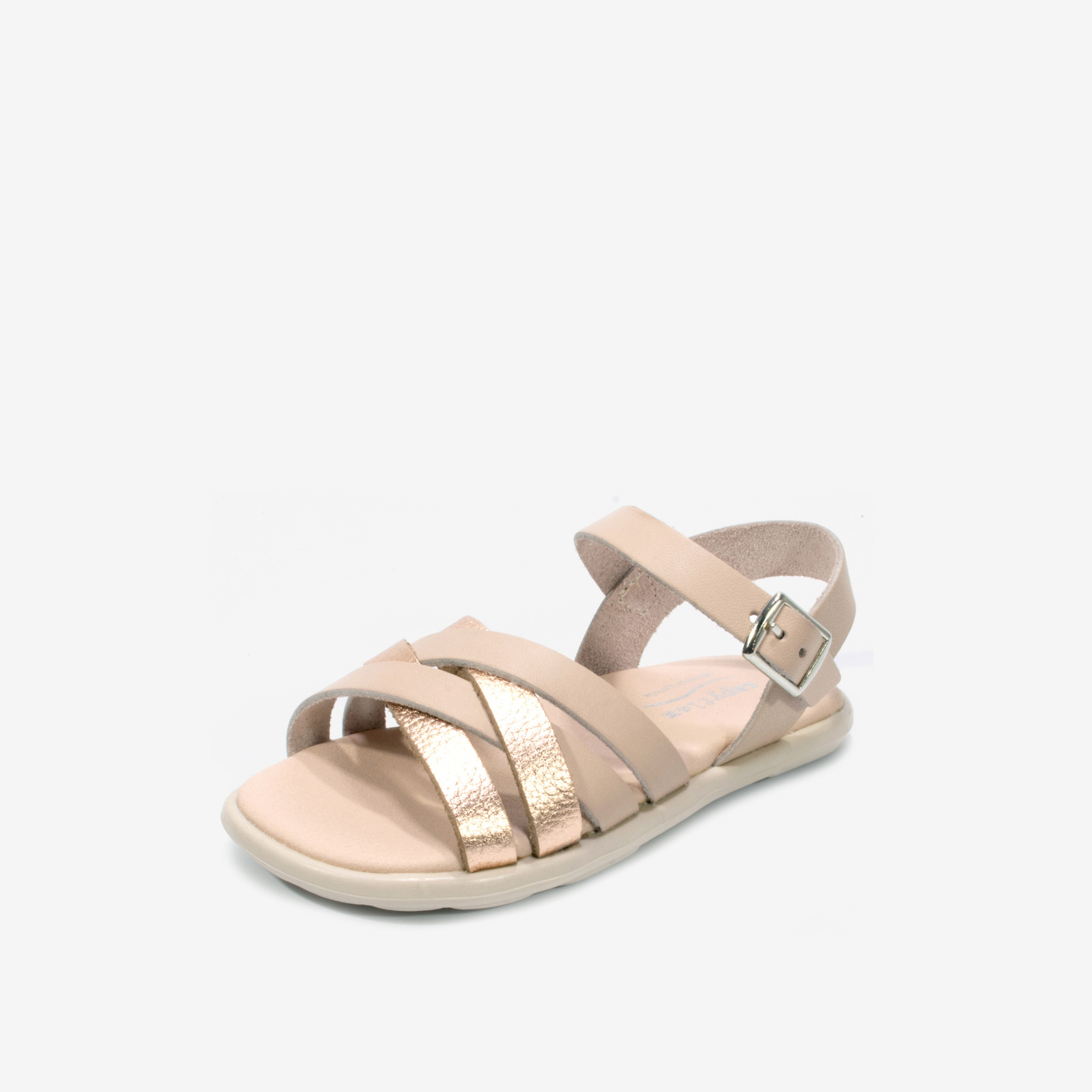 Sandalia respetuosa en Rosa y Dorada de ZapyFlex - Comodida y ligereza.
