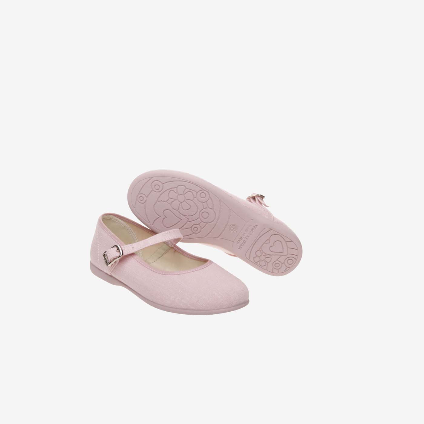 Mercedes de lona en rosa con hebilla.
