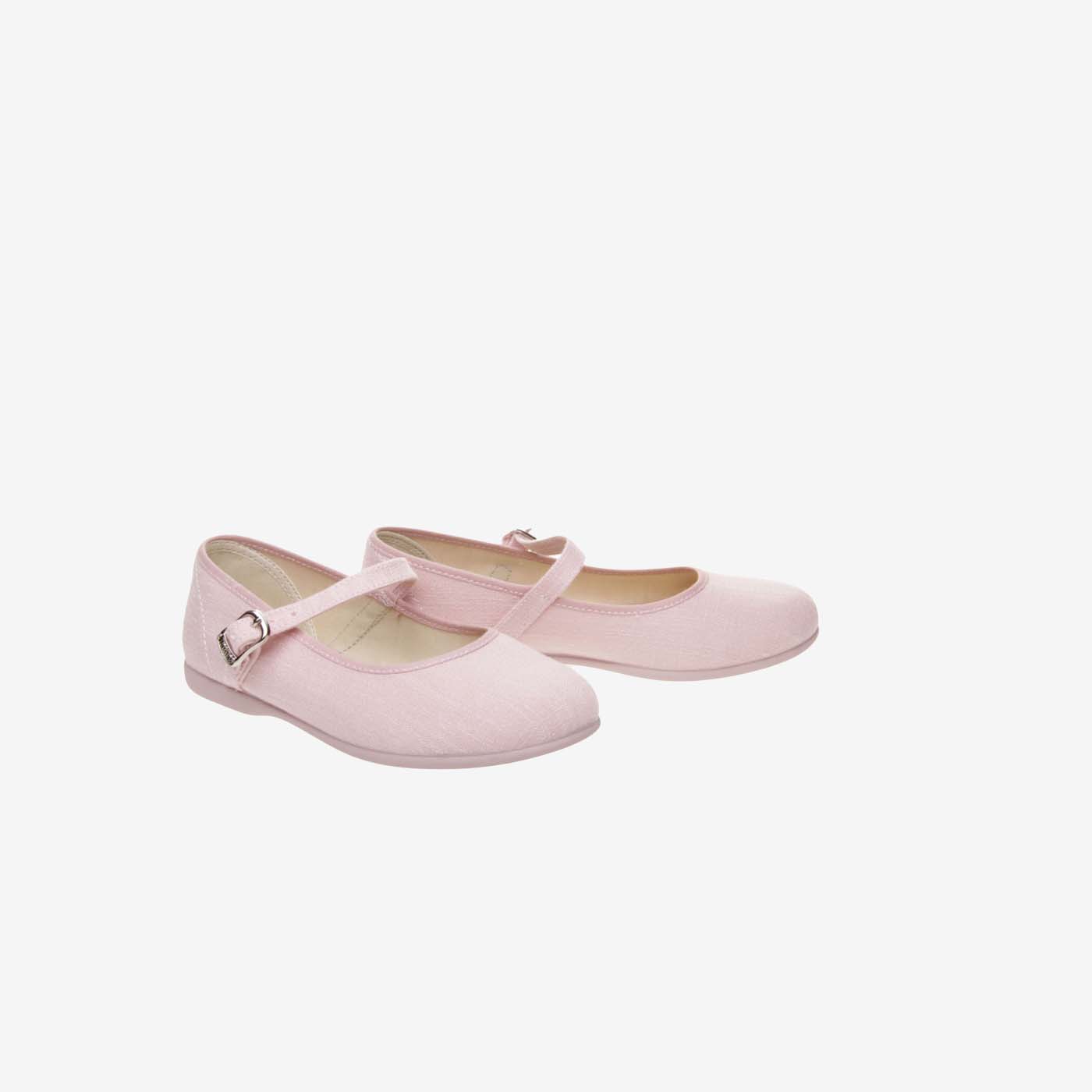 Mercedes de lona en rosa con hebilla.