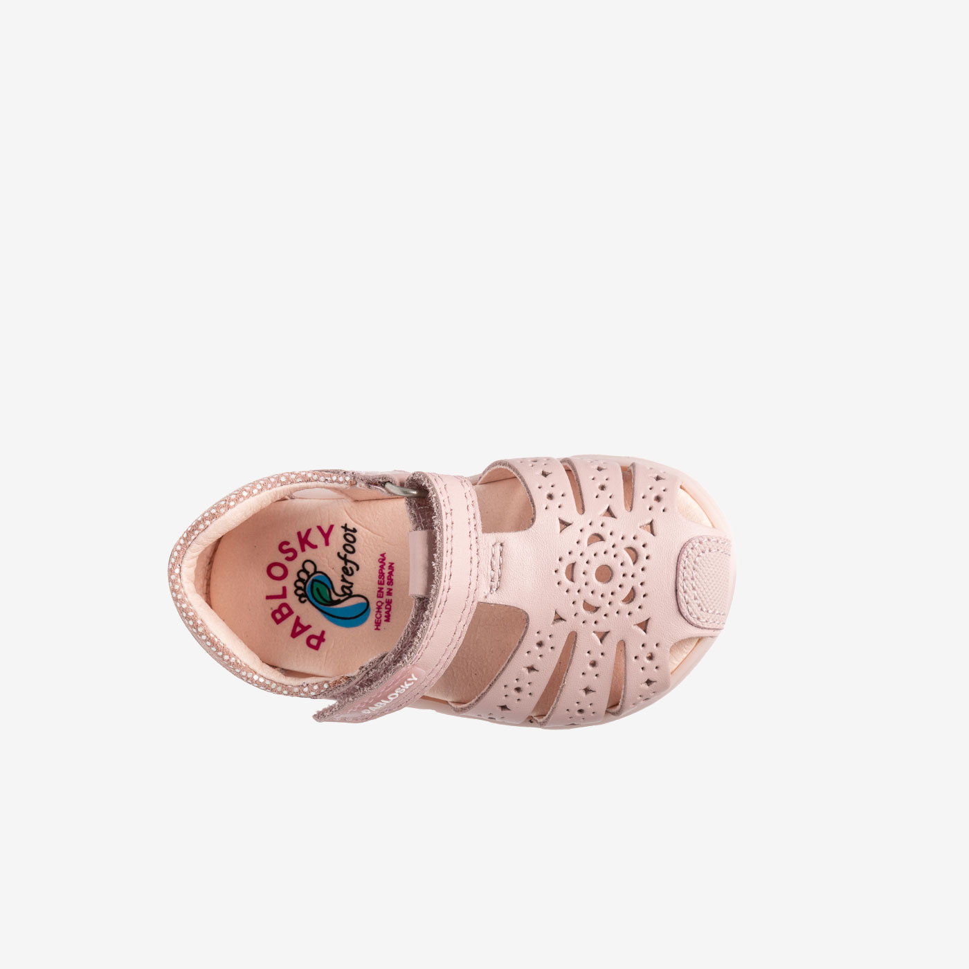 Sandalia respetusoa en color rosa con puntera reforzada