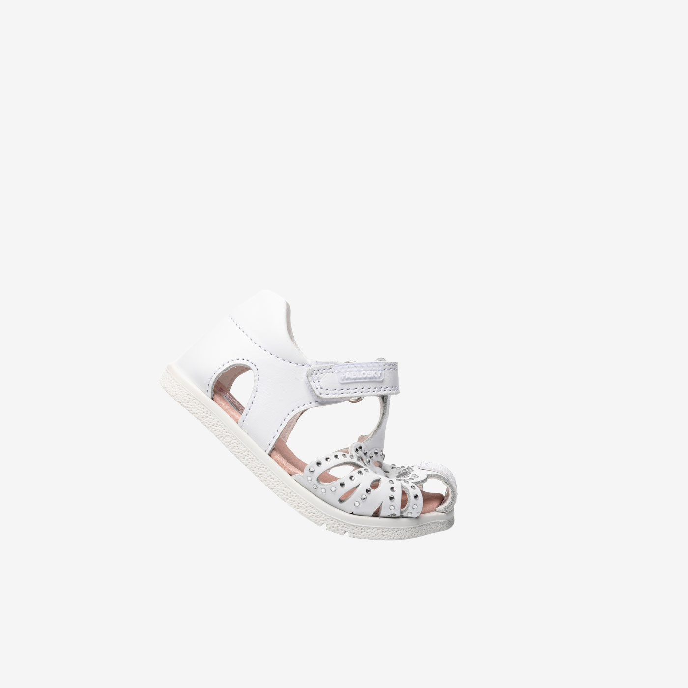 Sandalia respetuosa con puntera cerrada en color blanco