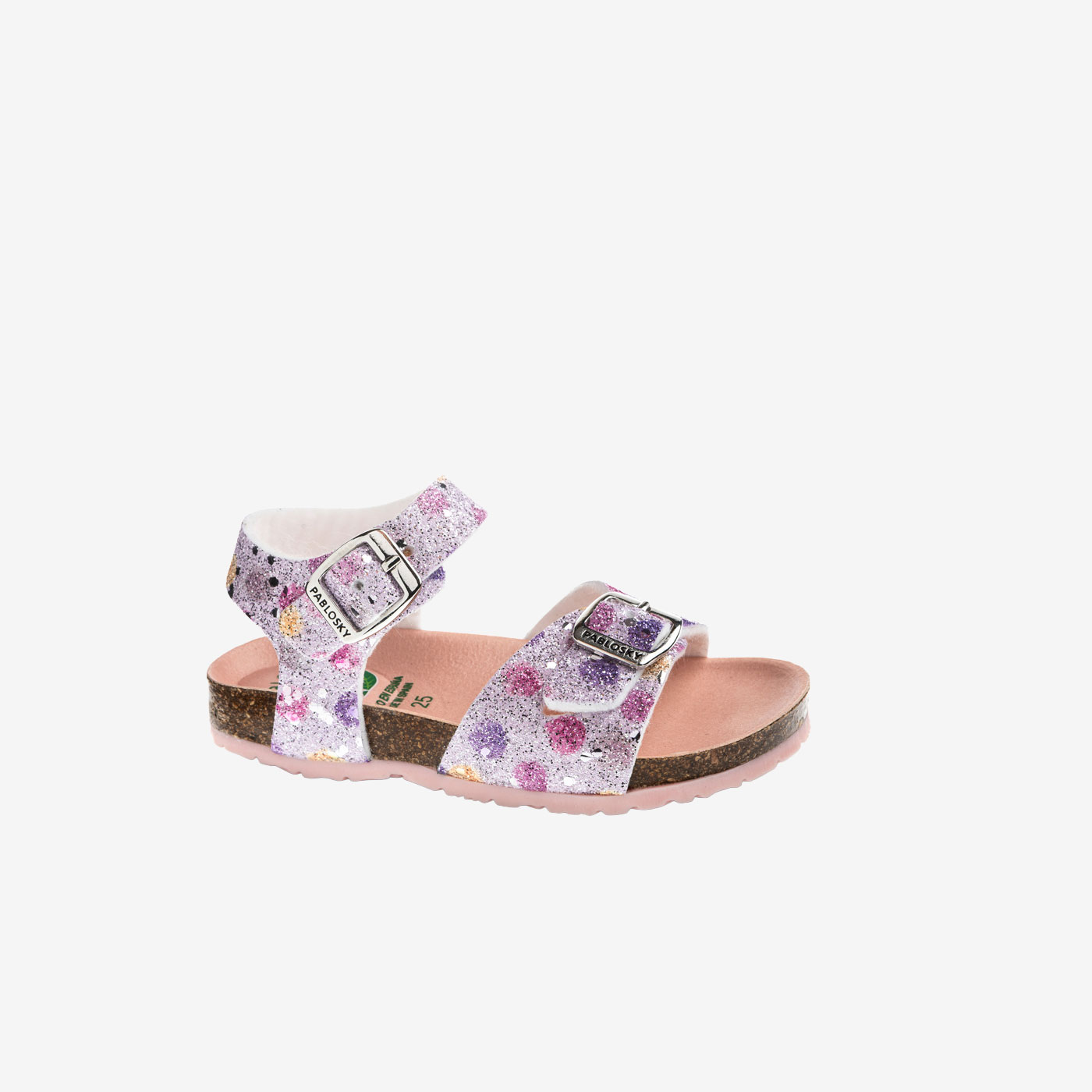 Sandalia de niña con doble hebilla en color lila