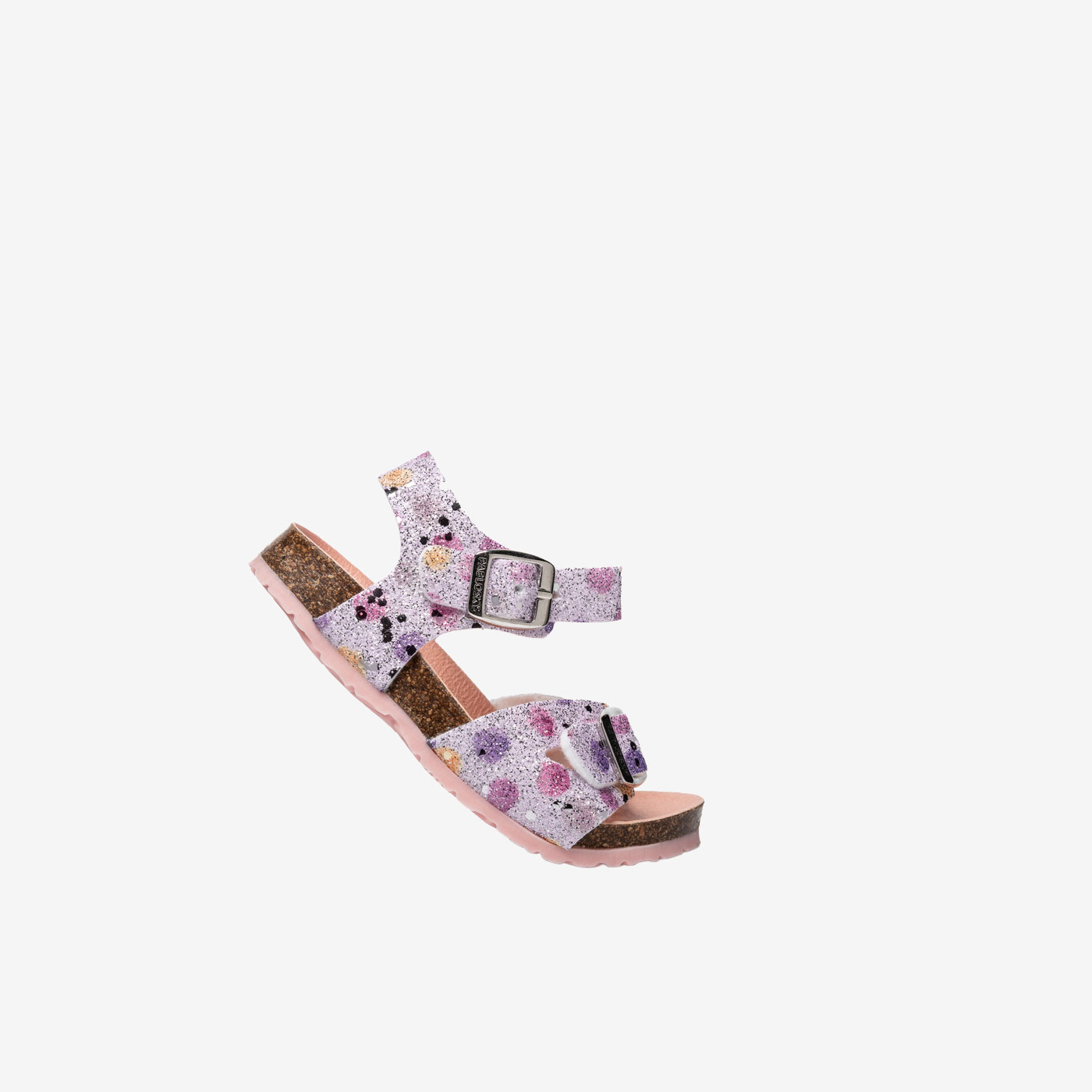 Sandalia de niña con doble hebilla en color lila