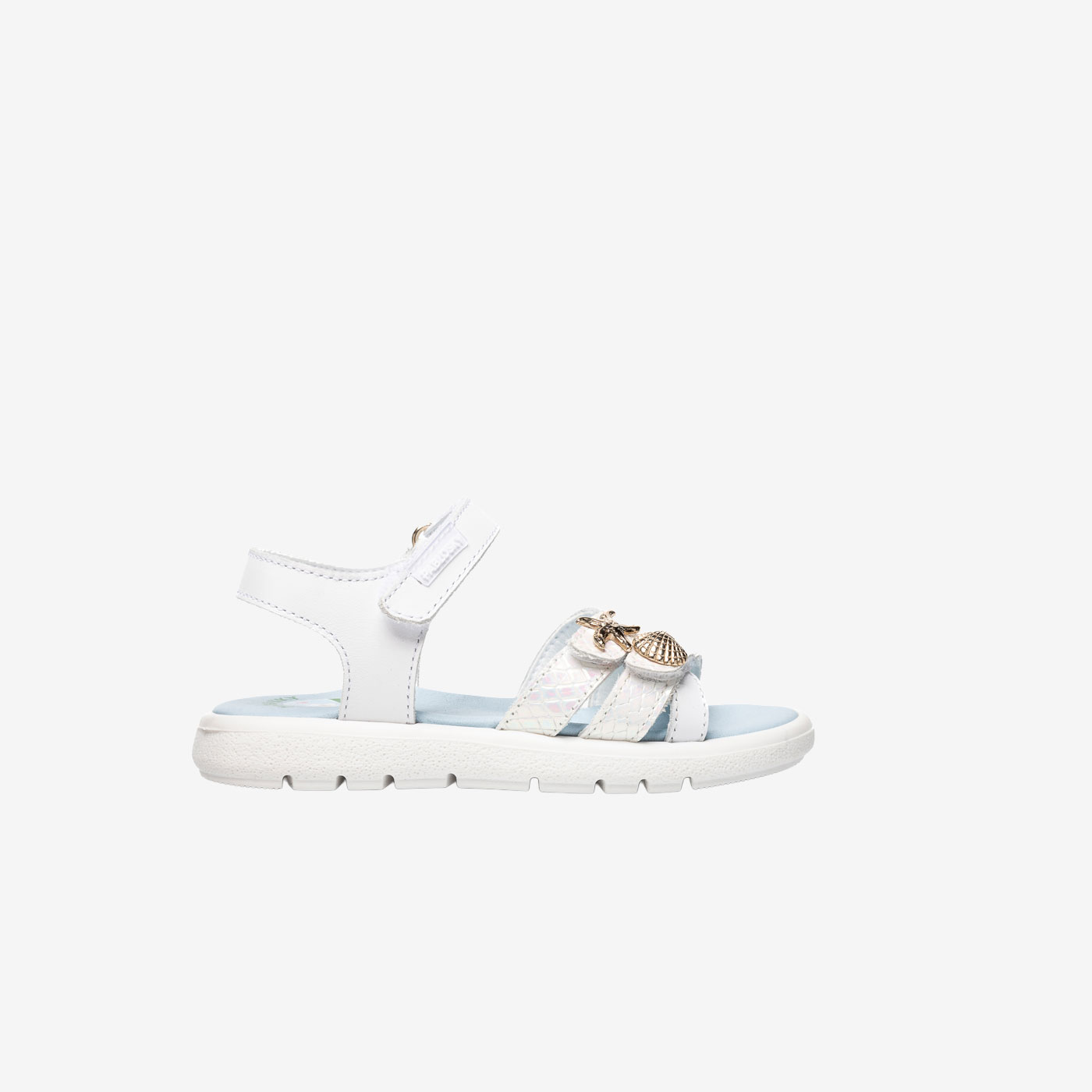 Sandalia de Pablosky en color blanco con doble velcro