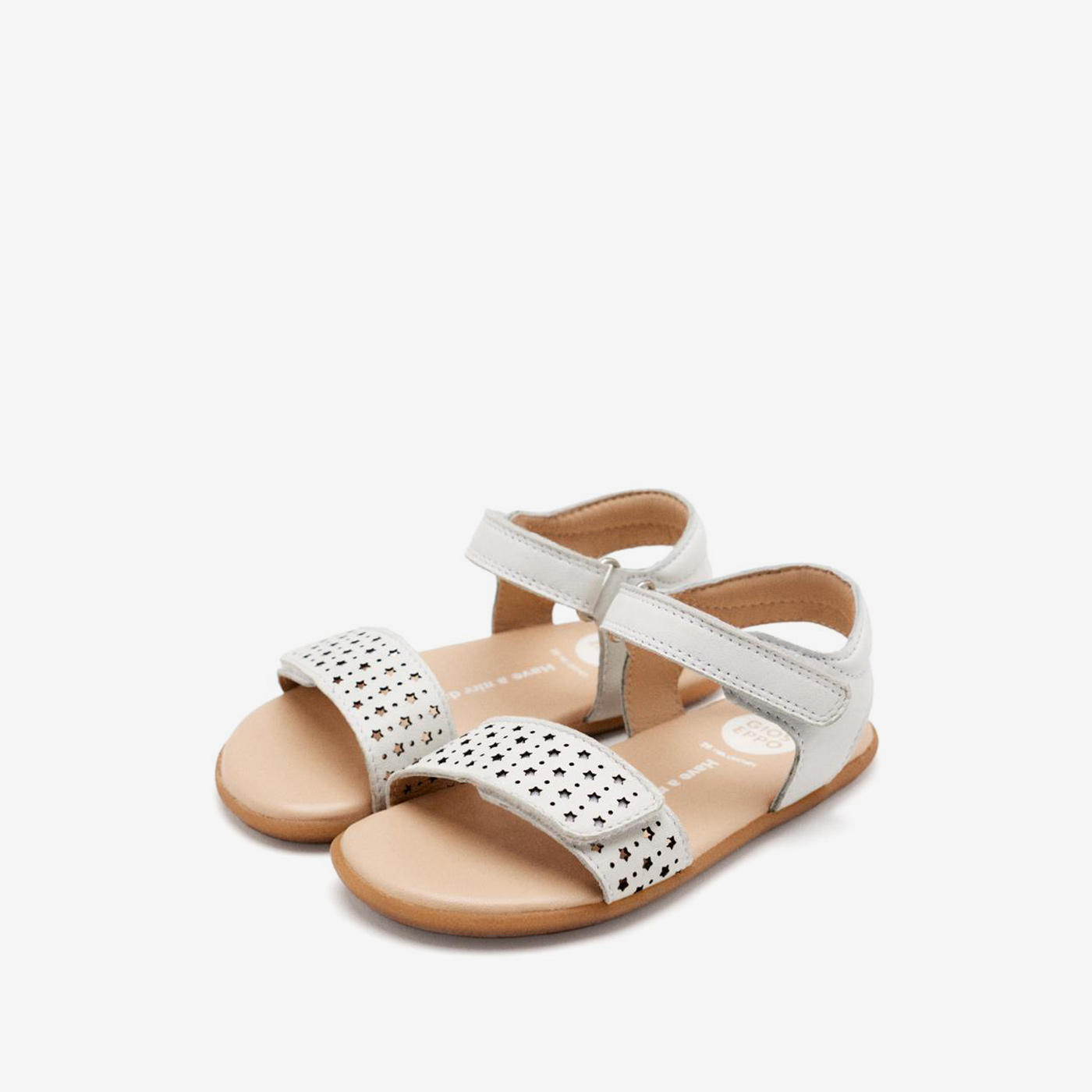 Sandalia barefoot en color blanco de Gioseppo - Doble velcro - Ajuste y Flexibilidad