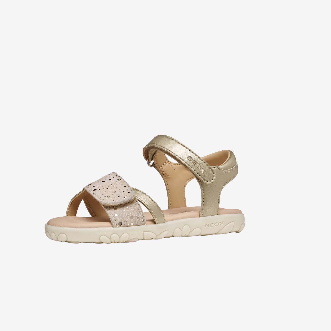 Sandalia doradas de Geox con doble velcro - Comodida y flexibilidad