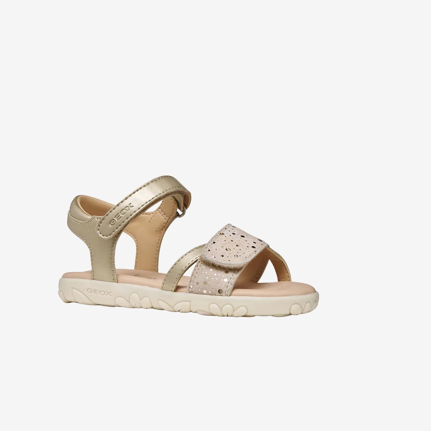 Sandalia doradas de Geox con doble velcro - Comodida y flexibilidad