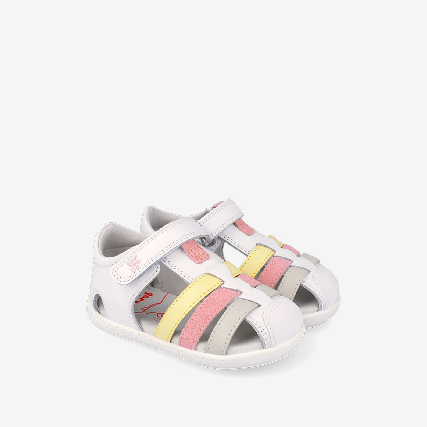 Sandalia niña multicolor respetuosa con velcro y puntera reforzada de Garvalin
