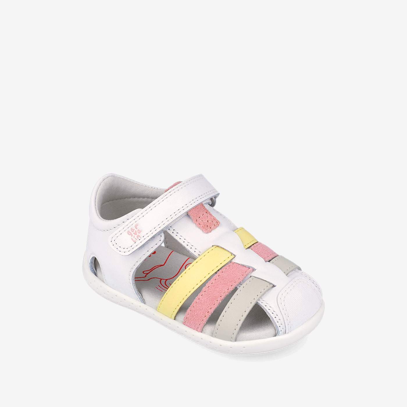 Sandalia niña multicolor respetuosa con velcro y puntera reforzada de Garvalin