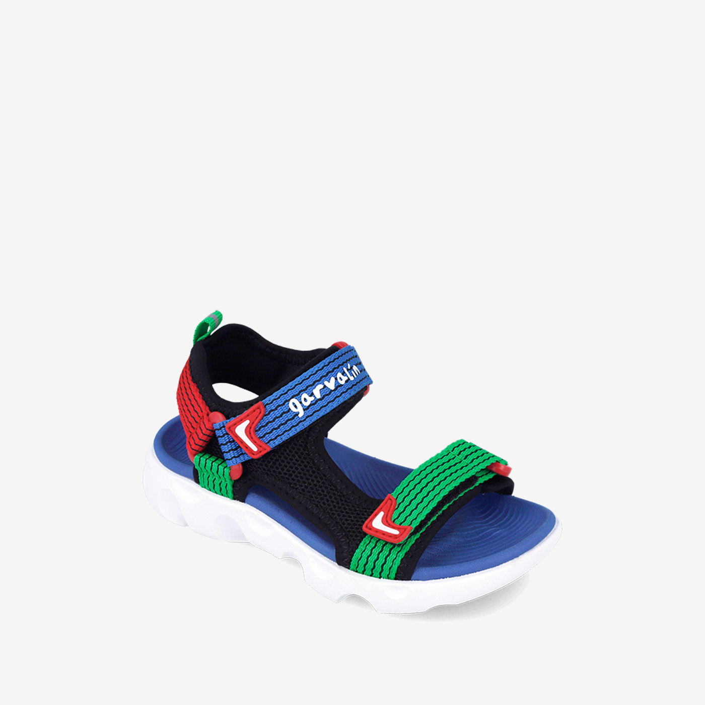 Sandalia textil niño doble velcro de Garvalin multicolor y lavable