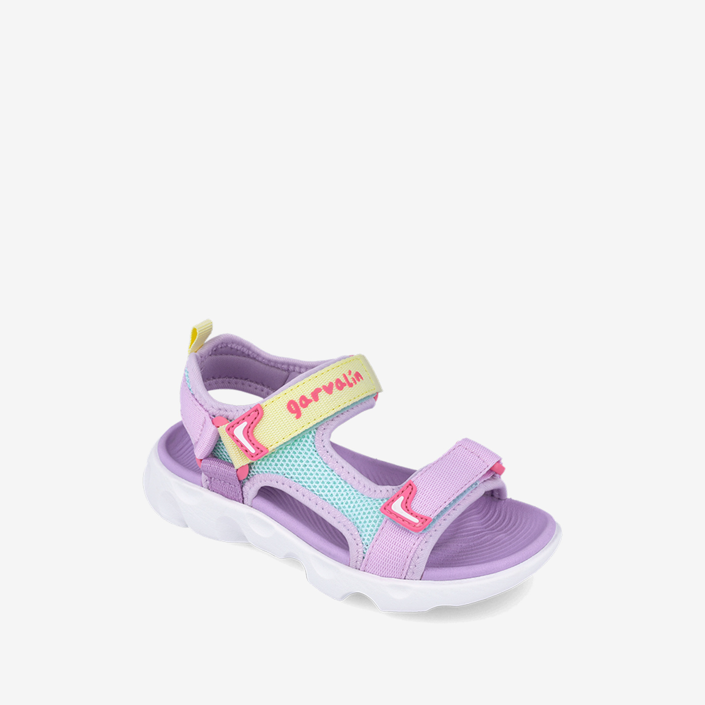 Sandalia textil niña doble velcro multicolor de Garvalin